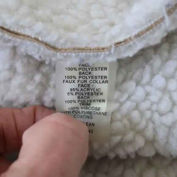 T TAHARI Women's Faux Shearling Coat Size L - Picture 6 of 8